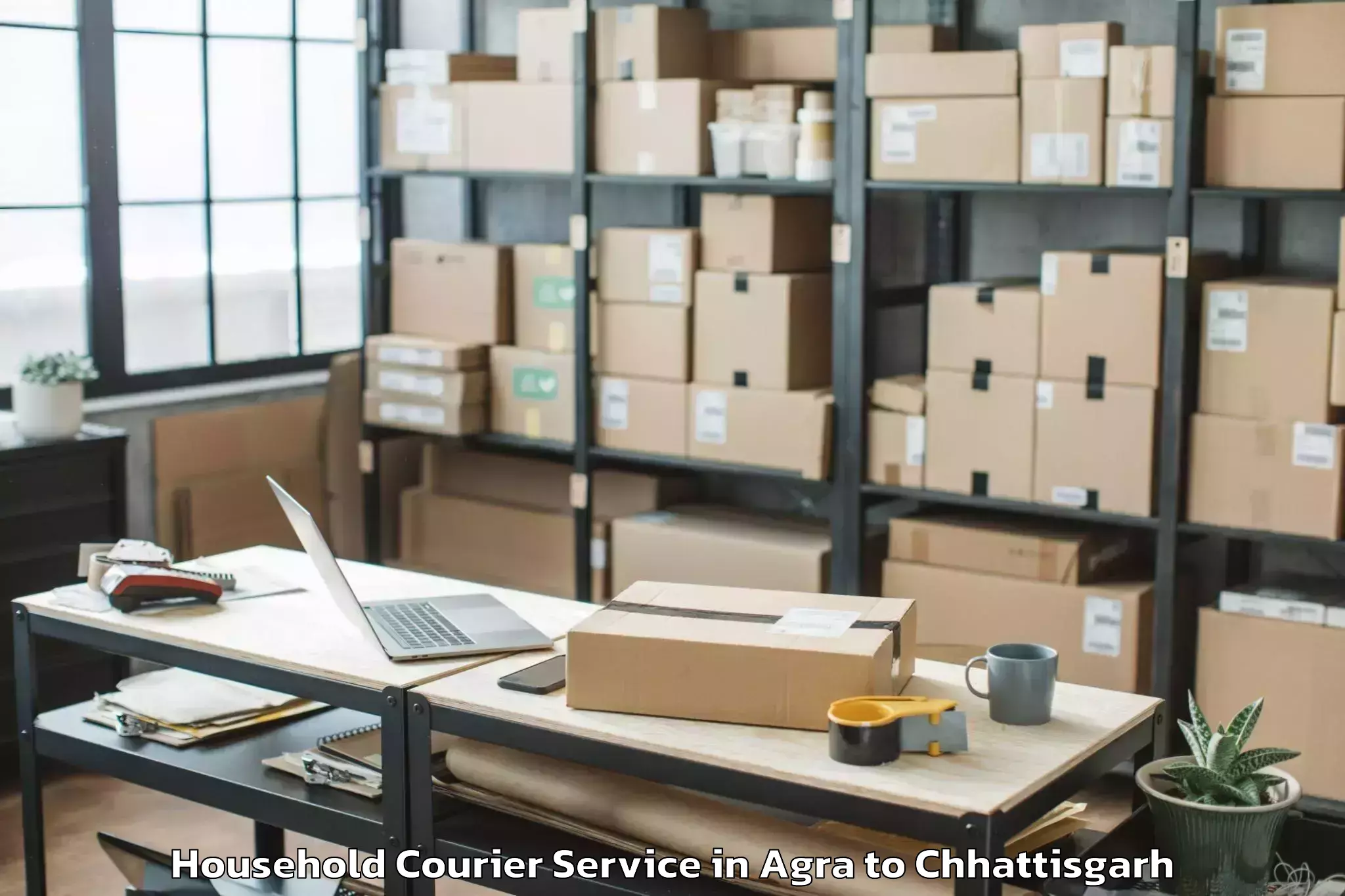 Reliable Agra to Raigarh Chhattisgarh Household Courier